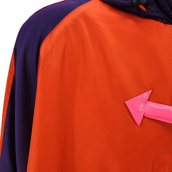 Vintage Clemson Mens XL Jacket Windbreaker Red Oak Sportswear Hooded 1/4 Zip - Picture 8 of 14